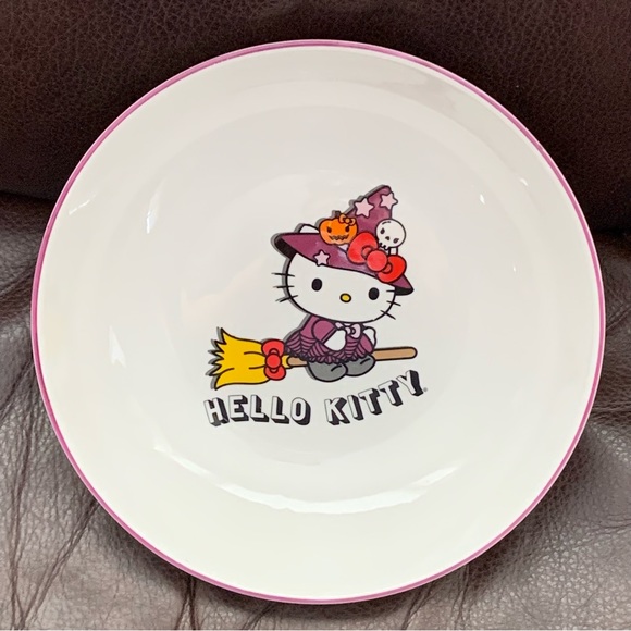 Hello Kitty Witch on Broom 46oz Ceramic Halloween Bowl - Stars Pumpkin Skull - Picture 6 of 9